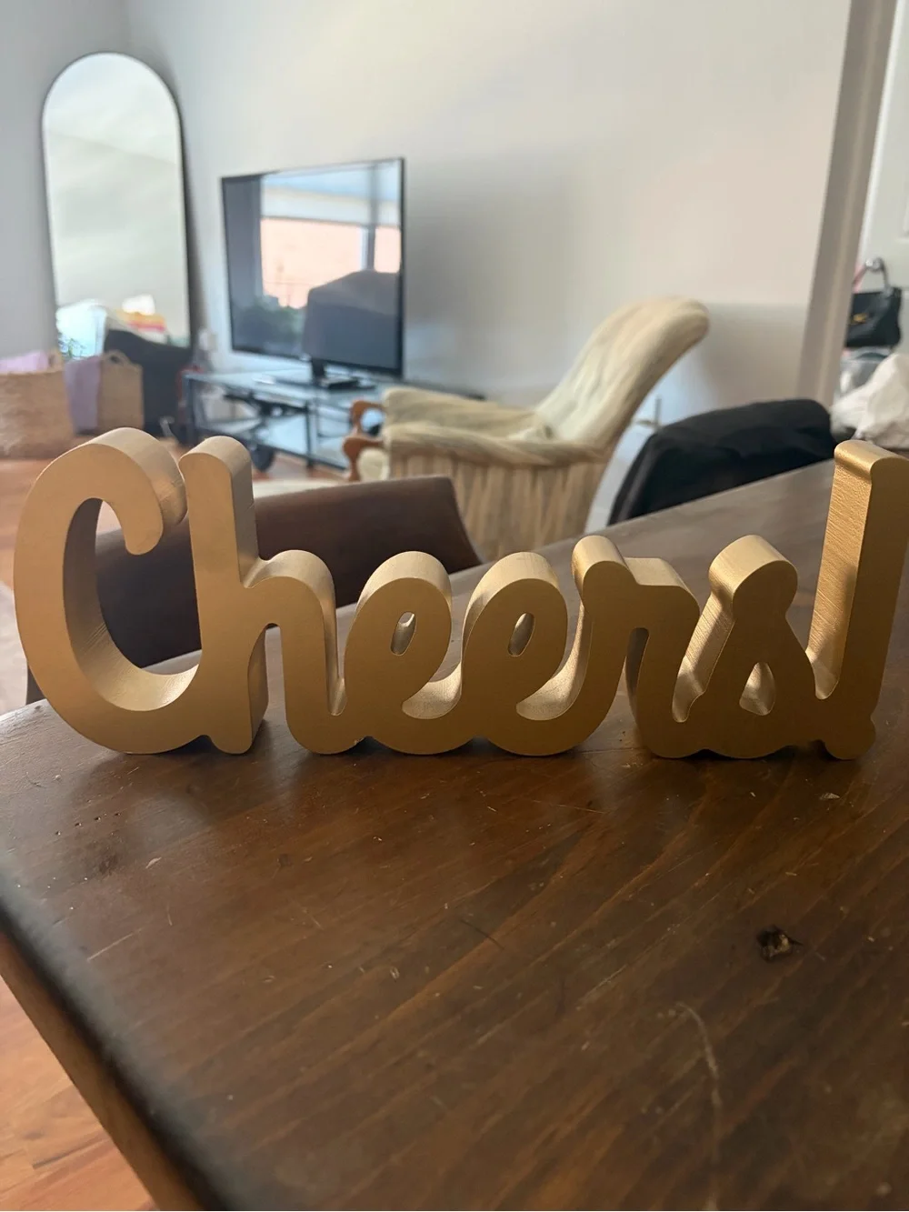 Gold 'Cheers' Decorative Sign